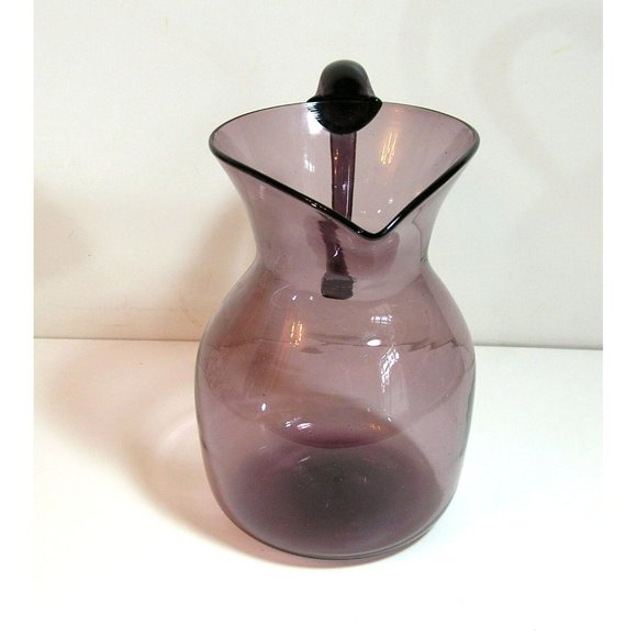 Blown Glass Pitcher Purple Glass - Picture 4 of 8